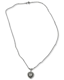 14kt WG & Approx 1.00ct Diamond Heart Necklace