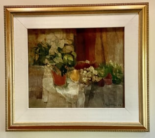 Signed Tilly Filmos Still Life Oil Painting