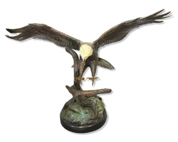 Signed S. Koop Polychrome Bronze Sculpture Journey's End on Black Marble Base