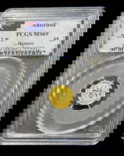 2012 $5 Australian 1/20 OZ 9999 Gold Lunar Dragon Proof Coin PCGS MS69: 2012 $5 Australian 1/20 OZ 9999 Gold Lunar Dragon Proof Coin PCGS MS69