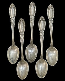 Lot of Five Towle King Richard Sterling Silver Demitasse Spoons