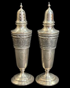 Pair of International Sterling Silver Wedgwood Salt & Pepper Shakers