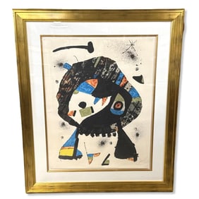 Signed Joan Miro (Spanish, 1893-1983) Abstract Lithograph in Color