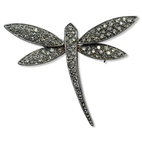 14kt WG & Approx 1.00ct Diamond Dragonfly Brooch