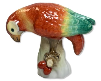 Herend Porcelain Bird Perched on Base Figure