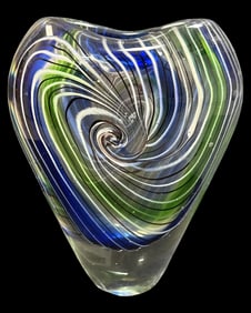 Murano Style Multicolored Art Glass Vase