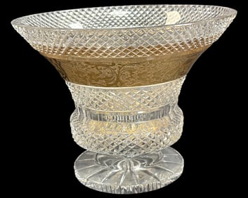 Antique Cut Crystal & Gilt Centerpiece Vase