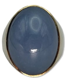 14kt YG & Blue Tone Jade Ring
