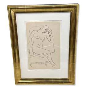 Signed Henri Matisse (French, 1869-1954) Etching in Black and White (C. 1922)
