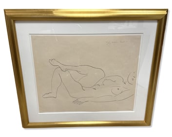Signed Henri Matisse (French, 1869-1954) Etching in Black and White (C. 1925)
