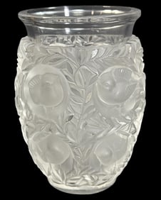 Lalique France Clear & Frosted Crystal Bagatelle Vase