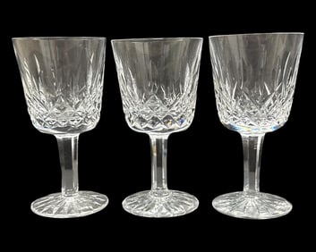Lot of Six Waterford Crystal Lismore Claret Wine Glasses