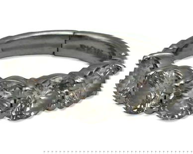 14kt WG, Platinum, & 2.74ct Diamond Ring: 14kt WG, Platinum, & 2.74ct Diamond Ring. Contains five full cut round diamonds weighing 2.74ct G color, VS clarity