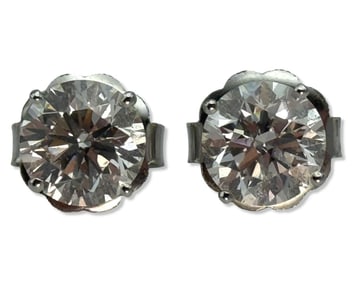 Pair of 14kt WG & 3.43ct Diamond Earrings