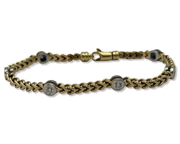 14kt YG + WG Two Tone, & 0.50ct Diamond Bracelet