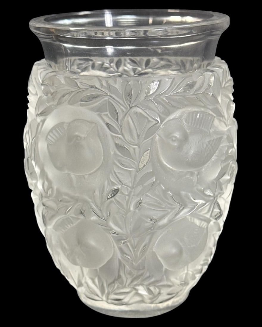 Lalique France Clear & Frosted Crystal Bagatelle Vase (1 of 3)