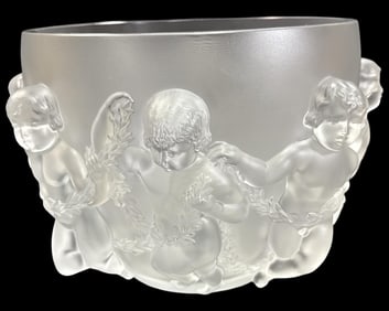 Lalique France Crystal Luxembourg Centerpiece Bowl