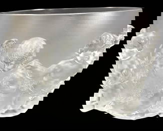 Lalique France Crystal Luxembourg Centerpiece Bowl