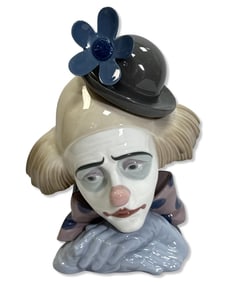 Lladro 5130 Pensive Clown Porcelain Bust