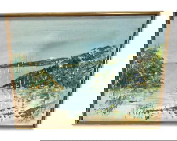 Signed Alfred Birdsey (English/Bermudan, 1912-1996) Oil Painting on Canvas Two Rock Passage