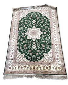 Silk Hand Made Oriental Multicolored Rug
