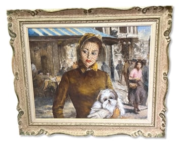 Signed Pal Fried (Hungarian, 1893-1976) Oil Painting on Canvas Maxine