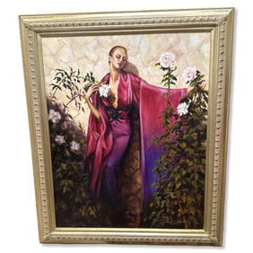 Signed Tess Lindsay Acrylic Painting on Canvas Rhapsody