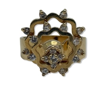 14kt YG & Approx 0.50ct Diamond Double Spinner Ring