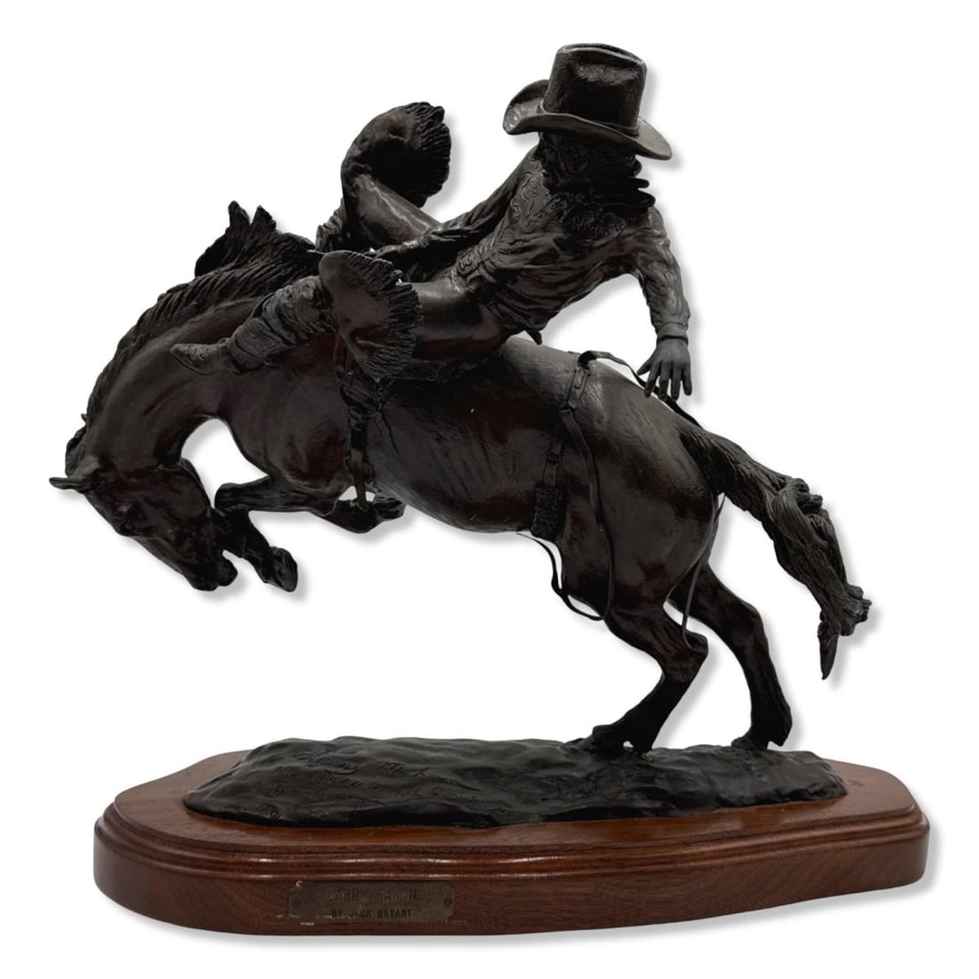Jack Bryant (American, 1929-2012) "Larry Mahan, the All Around Cowboy" Bronze Sculpture on Wood Base (1 of 4)