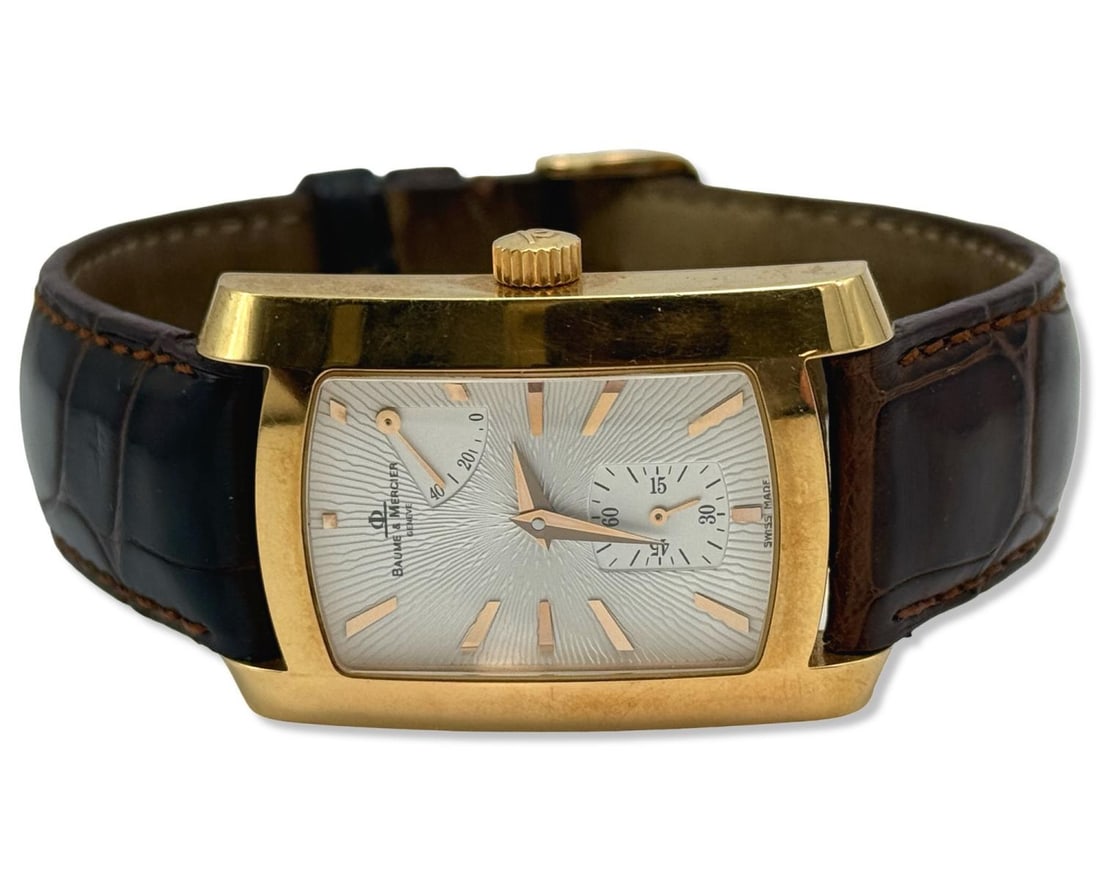 Baume & Mercier 18kt RG Hampton Milleis Men's Watch with Brown Leather Strap (1 of 5)