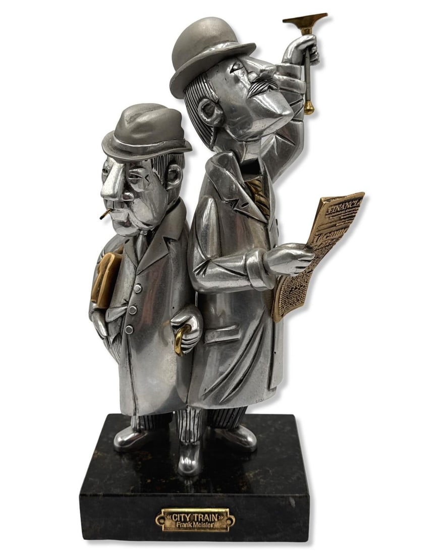 Signed Frank Meisler (Polish/Israeli, 1929-2018) City Train Articulated Figural Sculpture on Black (1 of 6)