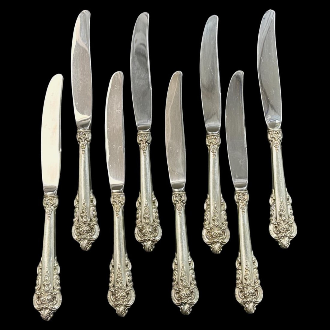 Lot of Eight Wallace Grande Baroque Sterling Silver Knives (1 of 3)