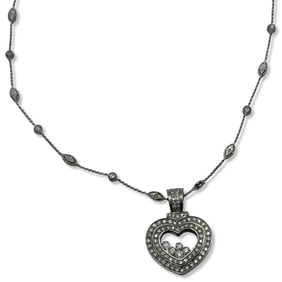 14kt WG & Approx 2.50ct Diamond Necklace with Heart Pendant