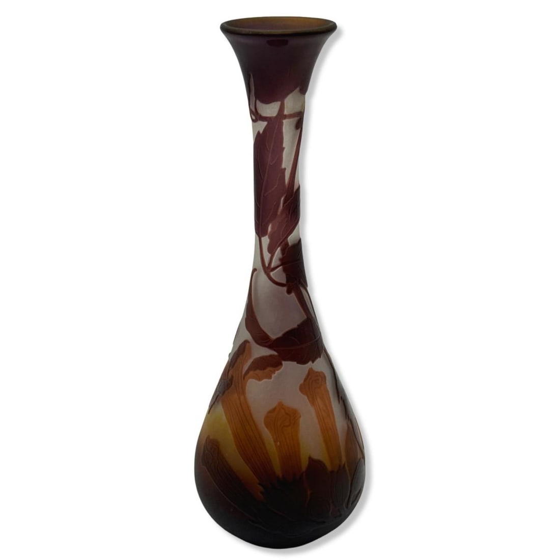 Signed D'Argental French Cameo Art Glass Vase (1 of 3)