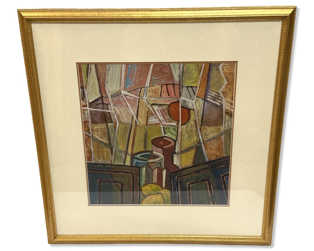 Signed D. Giannone Abstract Multicolored Art Print (1 of 3)