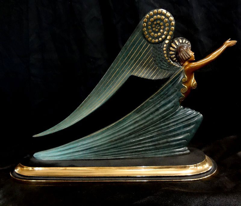 Erte "Angel" Bronze: Erte "Angel" Bronze, #161 year produced 1985. Measures 13 1/2" high x 22" wide x 6" long. Current retail $18,000.For Domestic or International Shipping Quotes Please Feel Call Ryan or Dave at Eagle Sh