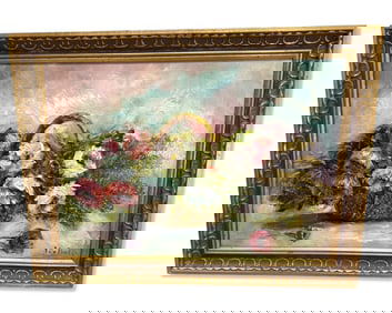 Signed A. De Paoli (Italian b. 1910) Impressionist Oil Painting on Canvas of a Floral Still Life