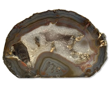 Large Multicolored Agate & Crystalline Geode Centerpiece Sculpture