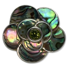 Sterling Silver & Mother of Pearl Floral Motif Ring