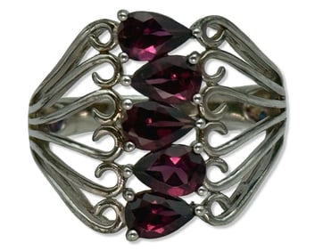 Sterling Silver & Rhodolite Garnet Ring