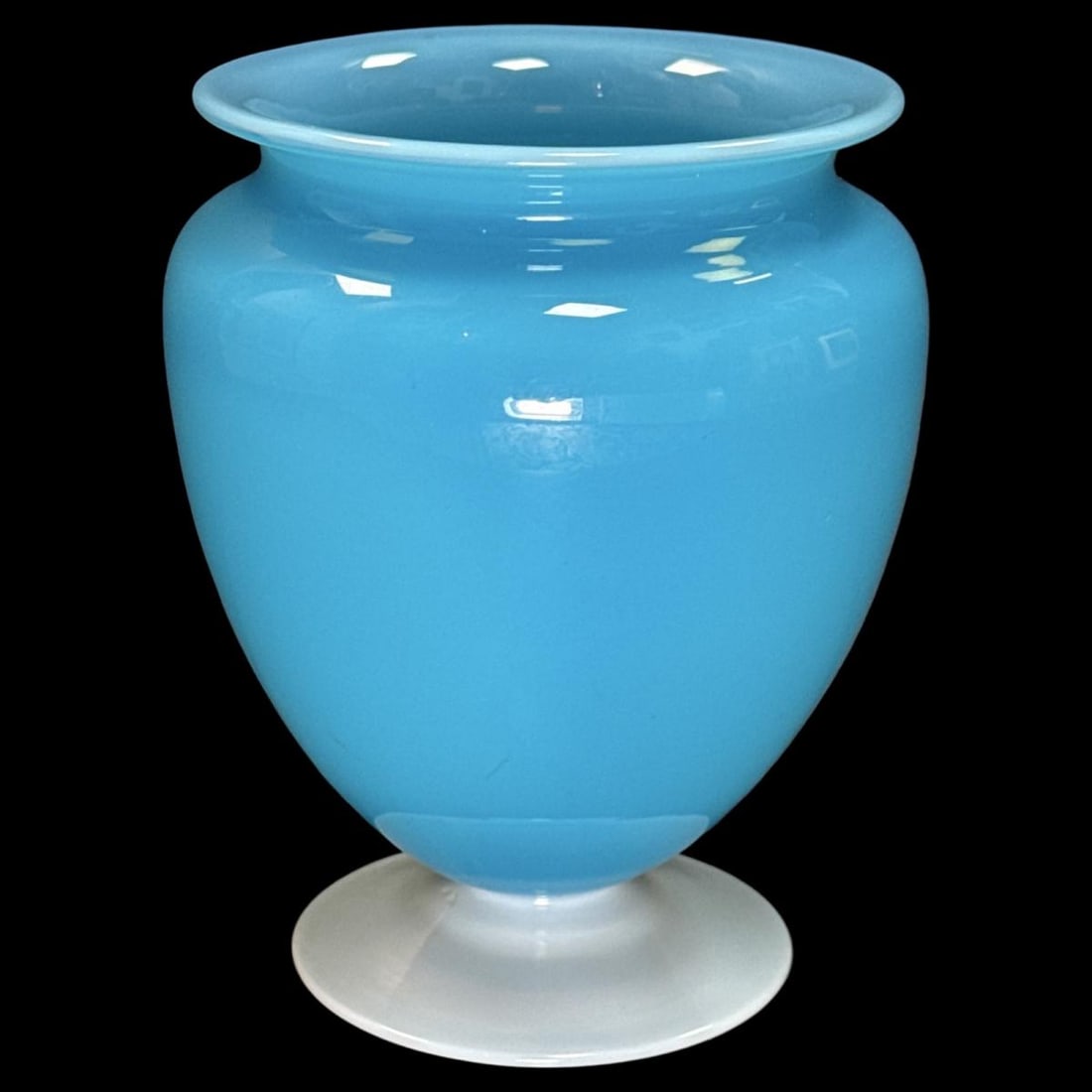 Steuben Light Blue Jade Glass Vase with Alabaster Base (1 of 3)