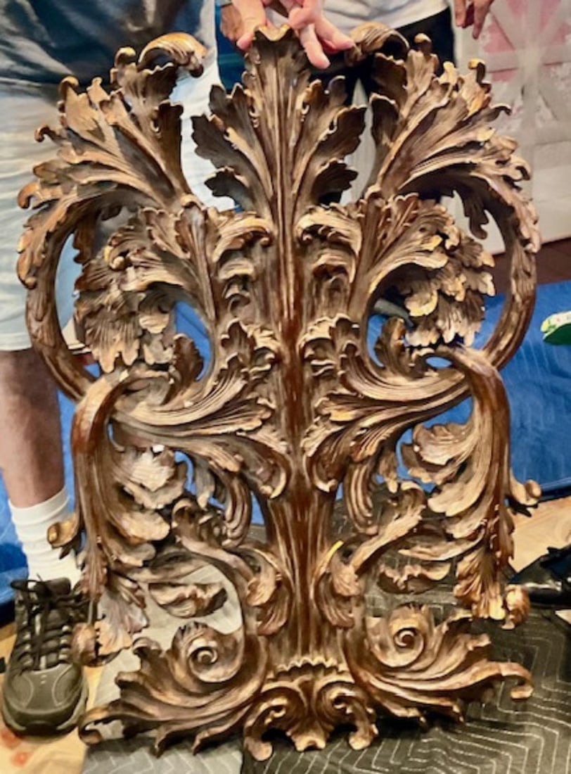 Louis XV Style Ornate Decorative Gold Leaf Wall Carving (1 of 1)