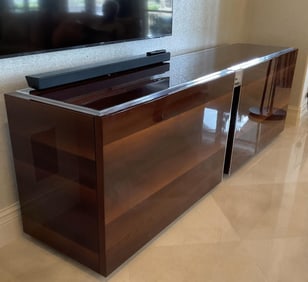 Italian Contemporary Lacquer Sideboard Constructed of South African Karoo Featuring Coplanar System