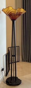 Wimberley Glassworks Style Blown Glass Torchiere Lamp