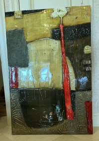 Signed Chantel Durocher (Canadian b. 1959) Mixed Media on Canvas with EX 74 UV Resistant Resin