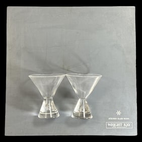 Lot of Eight Steuben Crystal Teardrop Cocktail Glasses