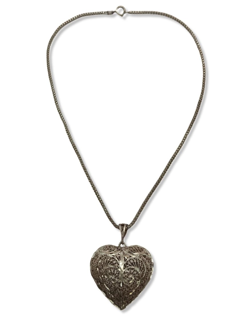 Sterling Silver Heart Pendant Necklace (1 of 3)