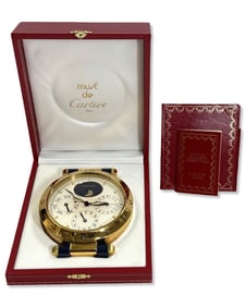 Cartier Pasha Moon Phase Deskclock with Quartz Movement
