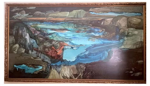 Signed Laurence Philip Sisson (American, 1928-2015) Large Oil Painting on Board Depicting a