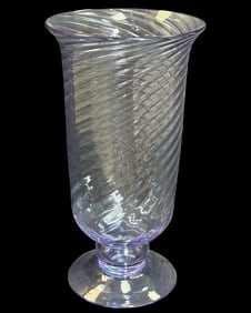 Signed Steuben Purple Wisteria Glass Vase